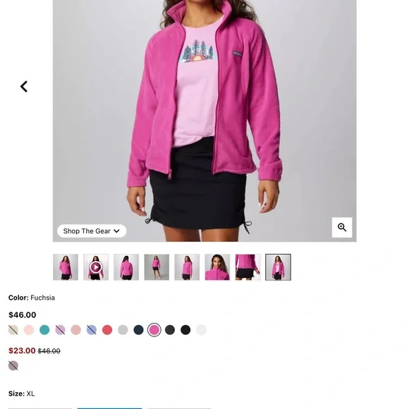 Columbia Women's Fuchsia Pink Fleece Full Zip Jacket with pockets size XS NWT - Picture 11 of 16